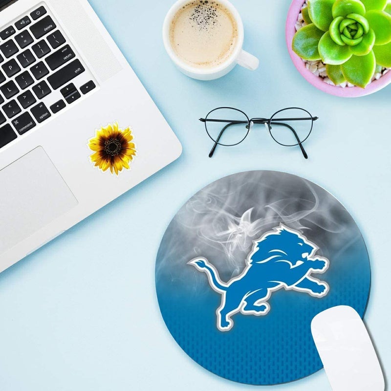 ZYJTEK Sports Round Mouse Pad,Non-Slip Rubber Base Mousepad for Computers Laptop Desk,Red Design Gaming Mouse Mat for Football Fans - Image 3